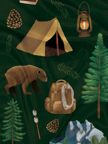 Green Camping Towel and Blanket Panel