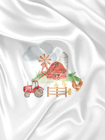 White Farm Napkin and Blanket Panel