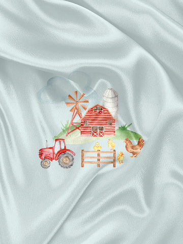 Blue Farm Napkin and Blanket Panel