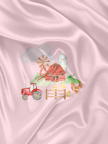Pink Farm Napkin and Blanket Panel