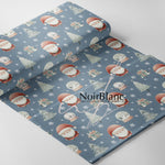 Magic ball and Santa Claus on blue gray background