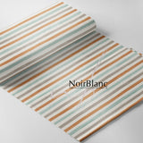 Striped turquoise orange beige