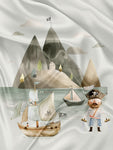 Pirate at the Sea Napkin and Blanket Panel