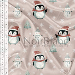 Penguin, Fir tree pink background