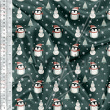 Penguin, Fir tree green background