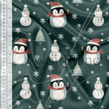 Penguin, Fir tree green background