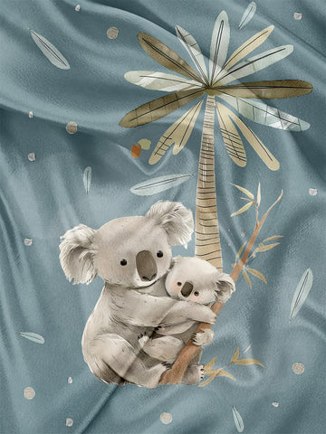 Napkin and Blanket Panel Mom and baby koala watercolor