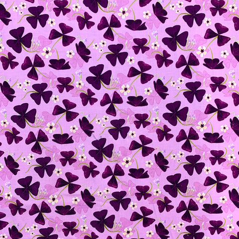 100% Cotton with Pattern - Purple Flower