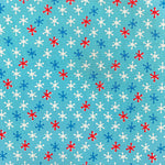 100% Patterned Cotton - Red and White Snowflake