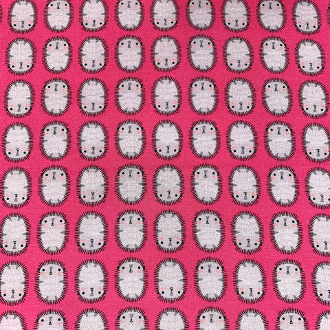 100% Cotton with Pattern - Pink Hedgehog