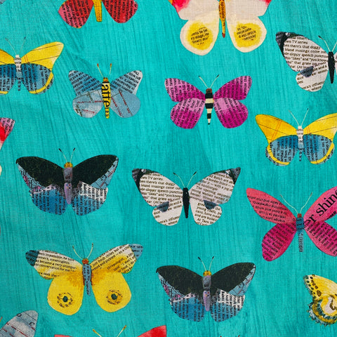 100% Cotton Patterned - Paper Butterfly
