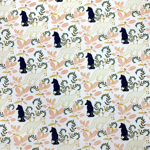 100% Cotton with Pattern - Blue Fox