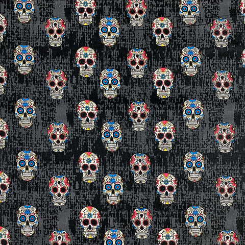 100% Cotton with Pattern - Black Skull