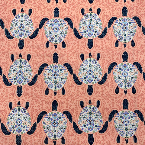 100% Cotton with Pattern - Turtle and Flower