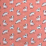 100% Cotton with Pattern - Coral Zebra