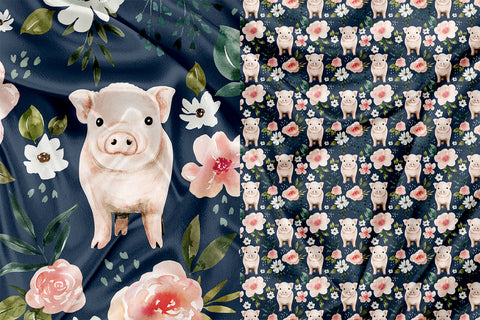 Floral Pig Garment &amp; Blanket Panel